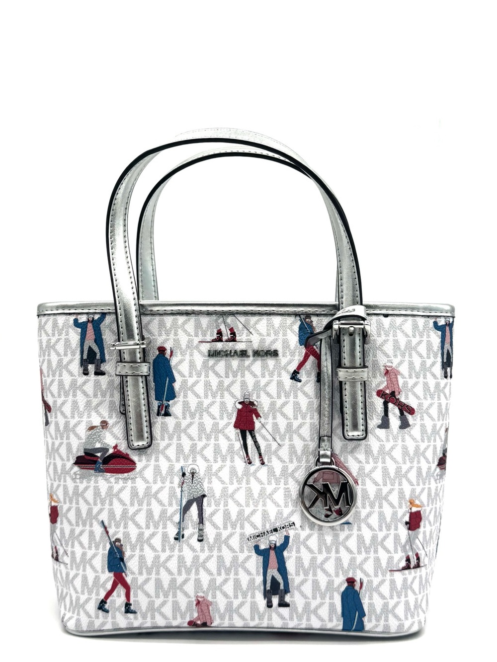 Michael Kors XS Girls Jet Set Saffiano Travel Bag Bright White Multi